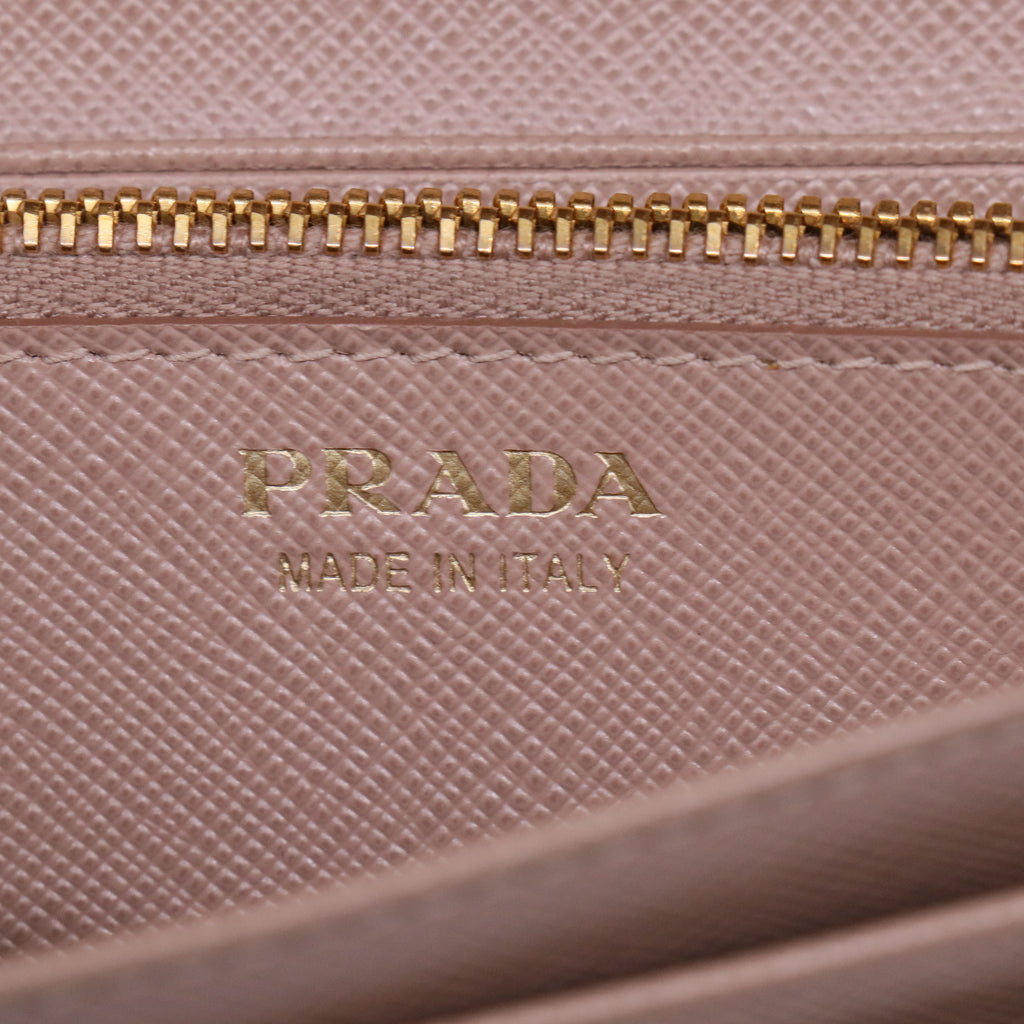 Prada Large Saffiano Leather Wallet with Pass Case W21246