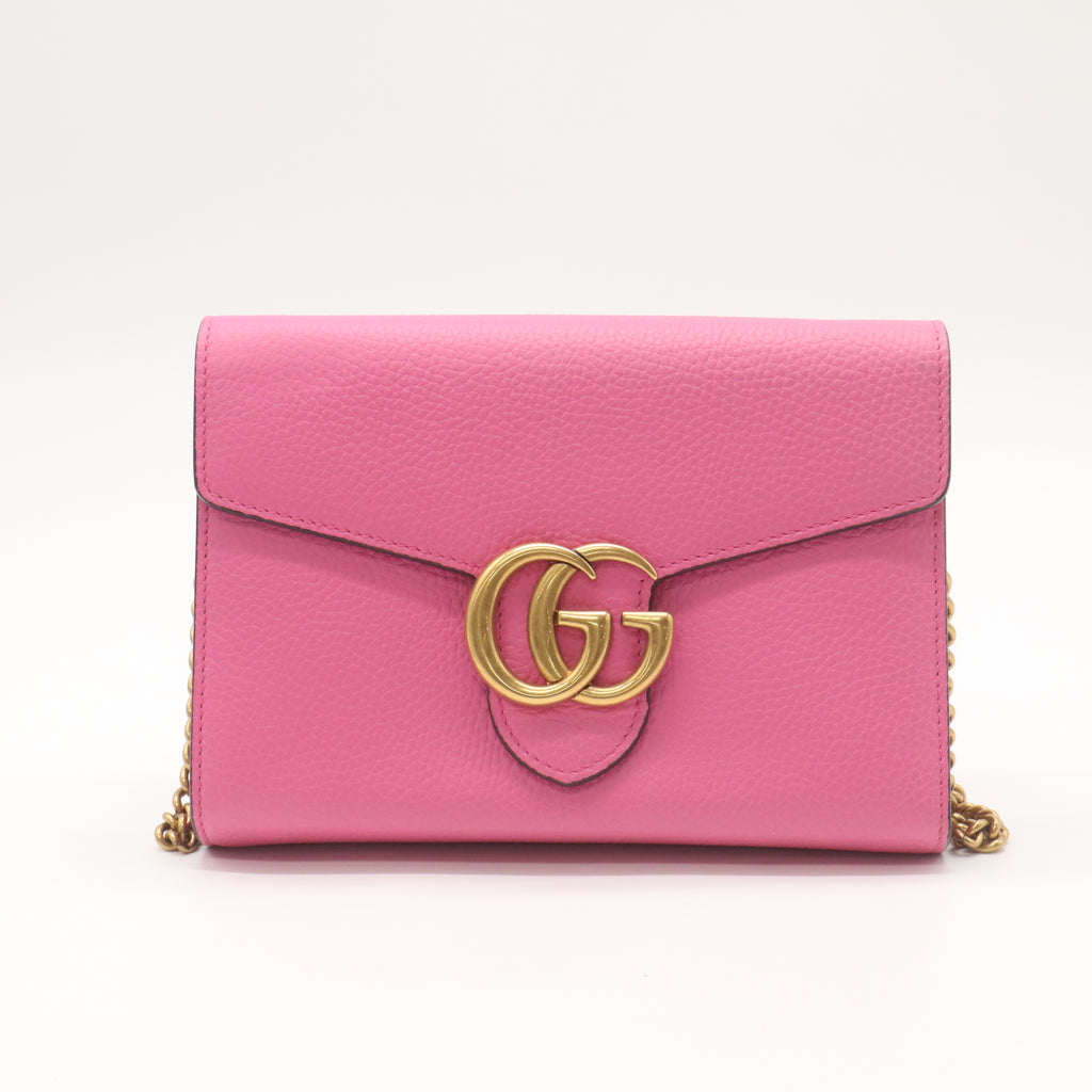 GG Marmont Chain Wallet Leather Mini Twins B23032