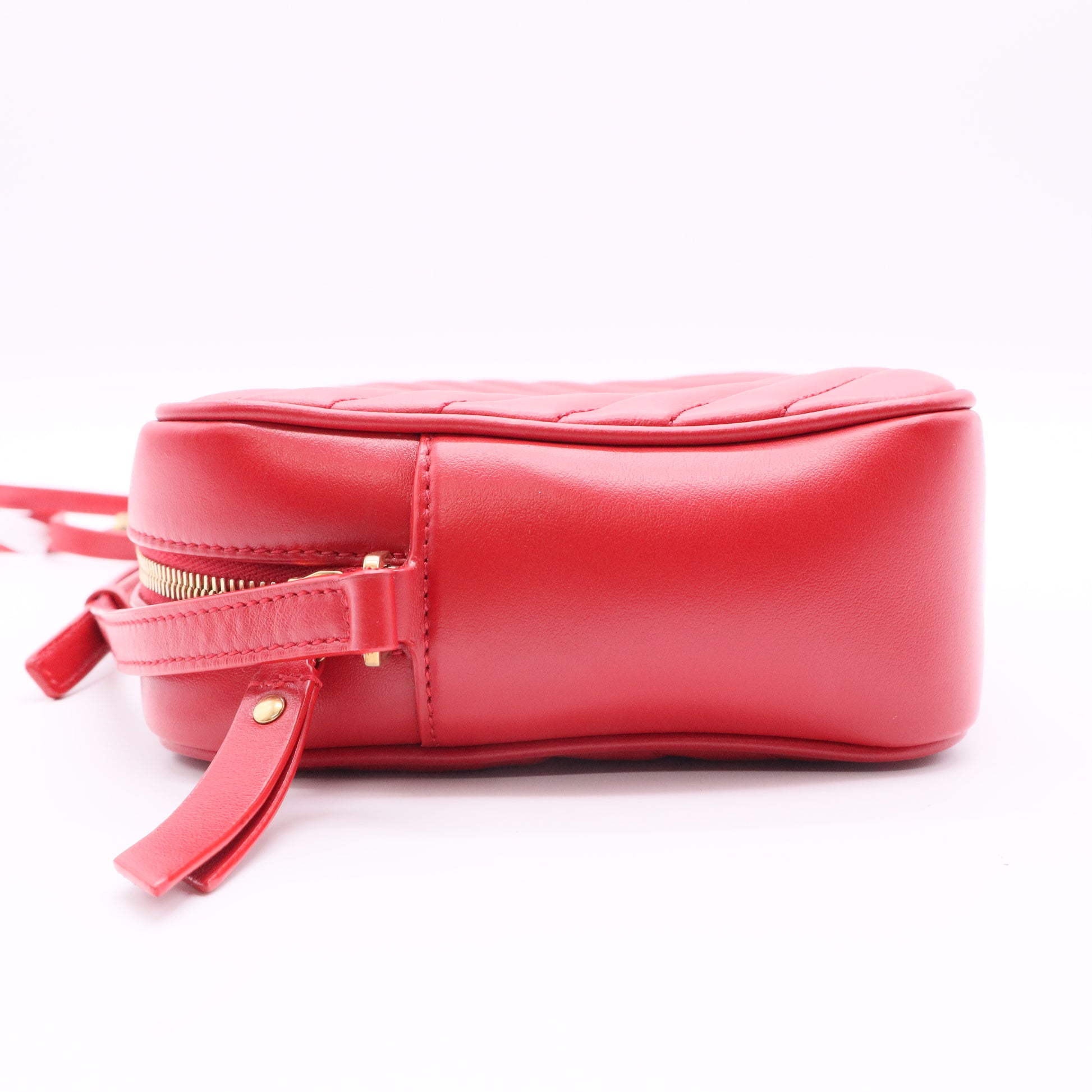 Red Chevron Quilted Leather Lou Camera Bag twins