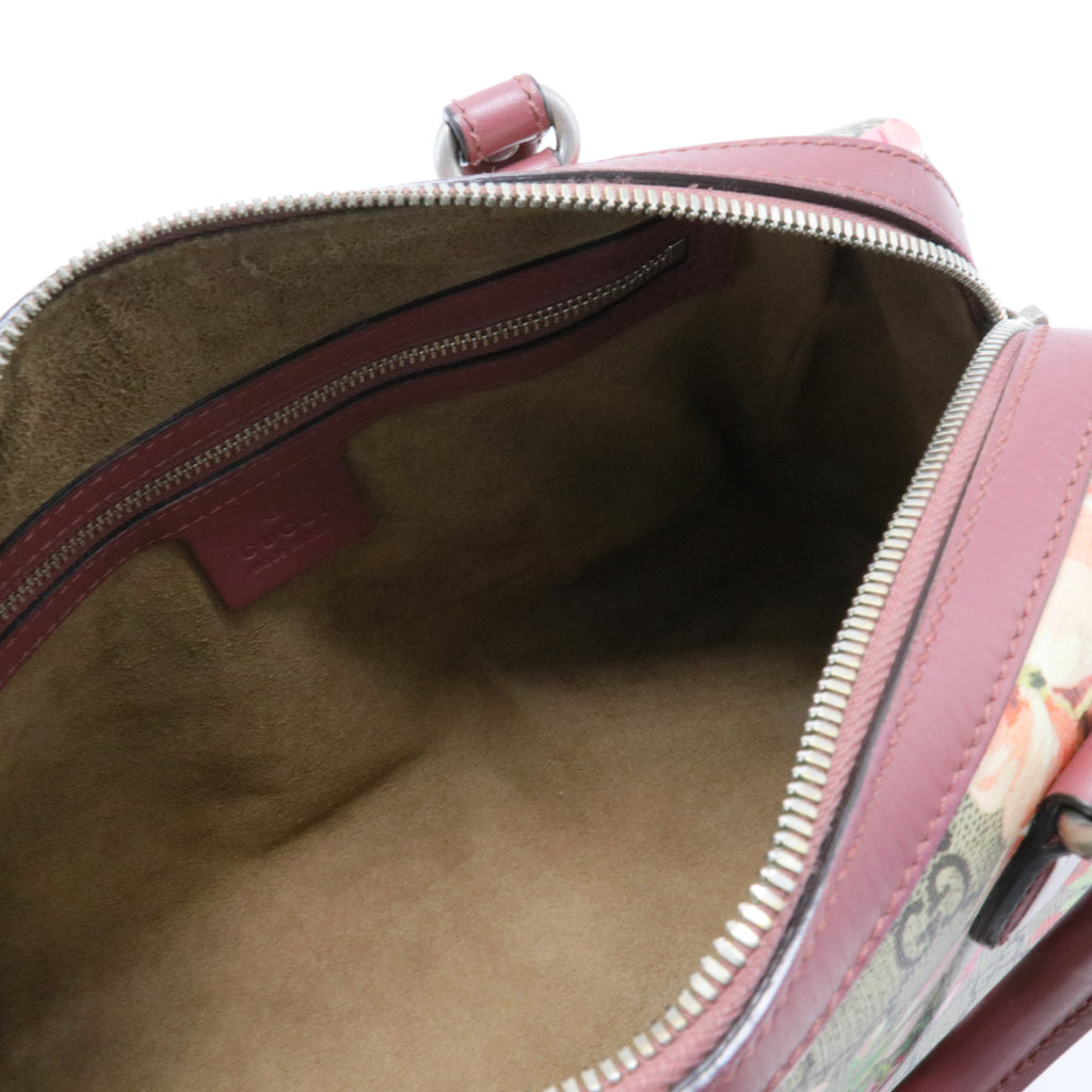 Convertible Boston Bag Blooms Print GG Coated Canvas Small