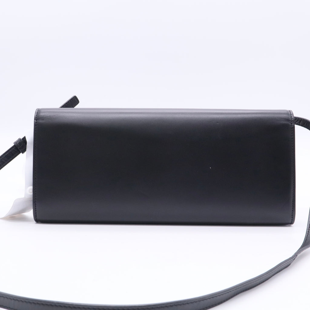 Black Leather Everyday Wallet on Chain Crossbody Bag TWINS B20576