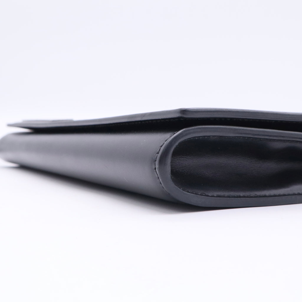 Black Leather Everyday Wallet on Chain Crossbody Bag TWINS B20576