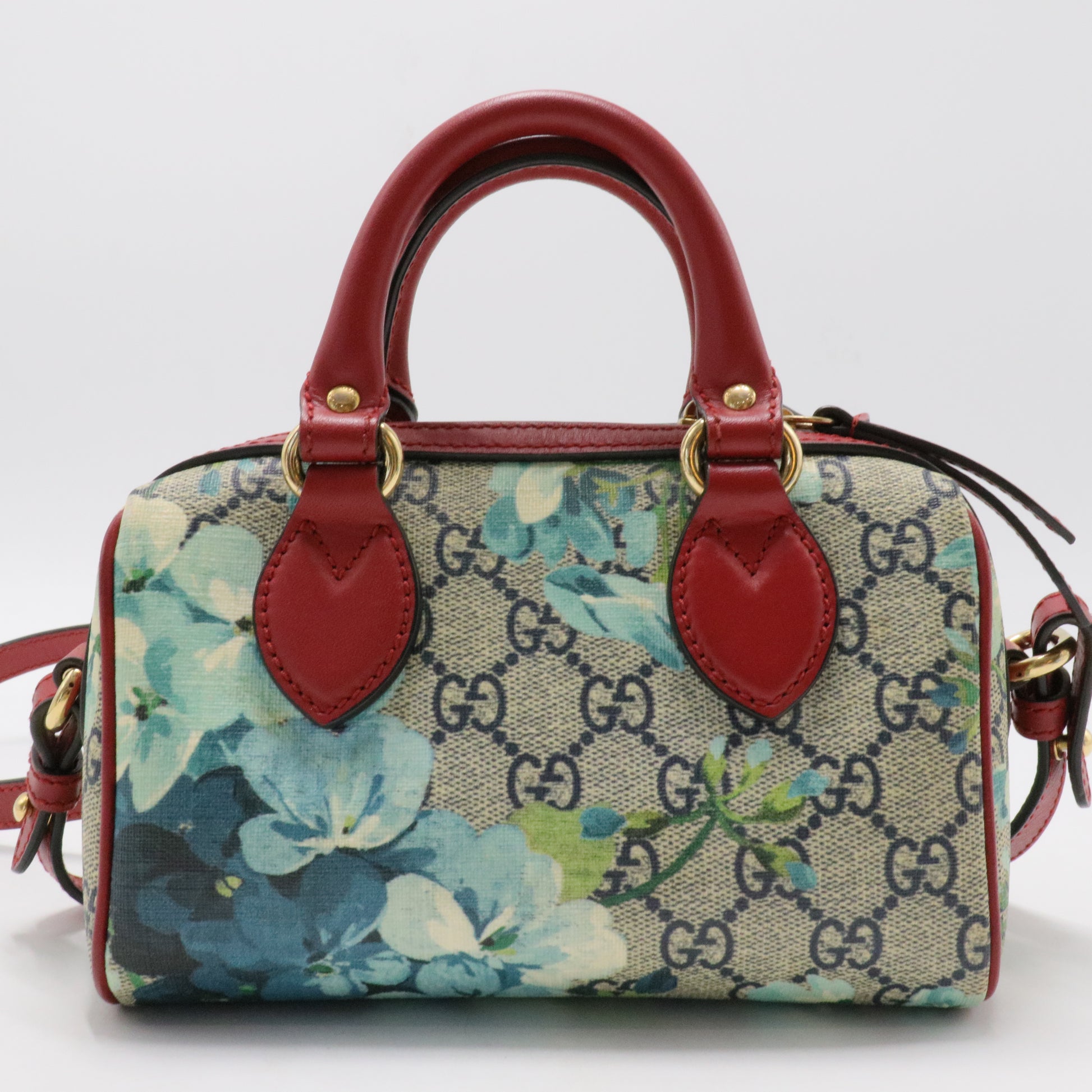 Convertible Boston Bag Blooms Print GG Coated Canvas Nano