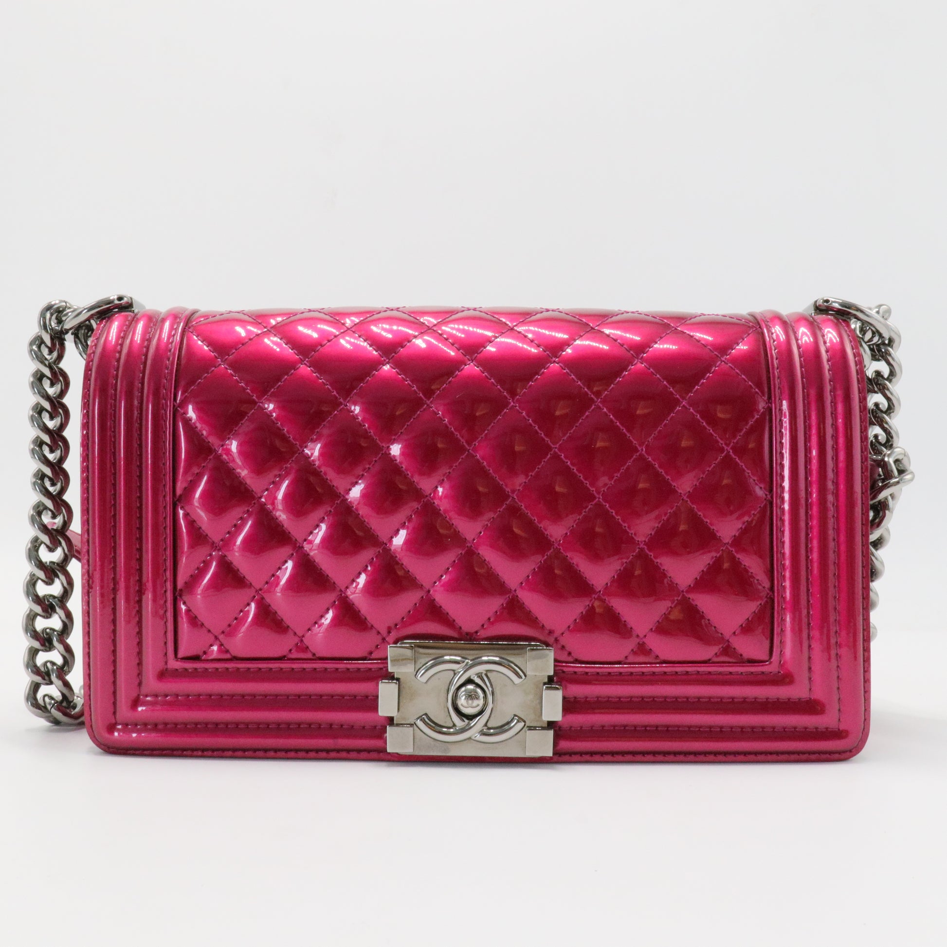 Boy Flap Bag Quilted Patent Old Medium
