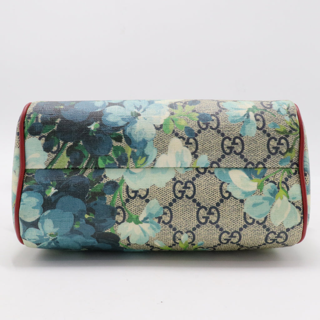 Convertible Boston Bag Blooms Print GG Coated Canvas Nano