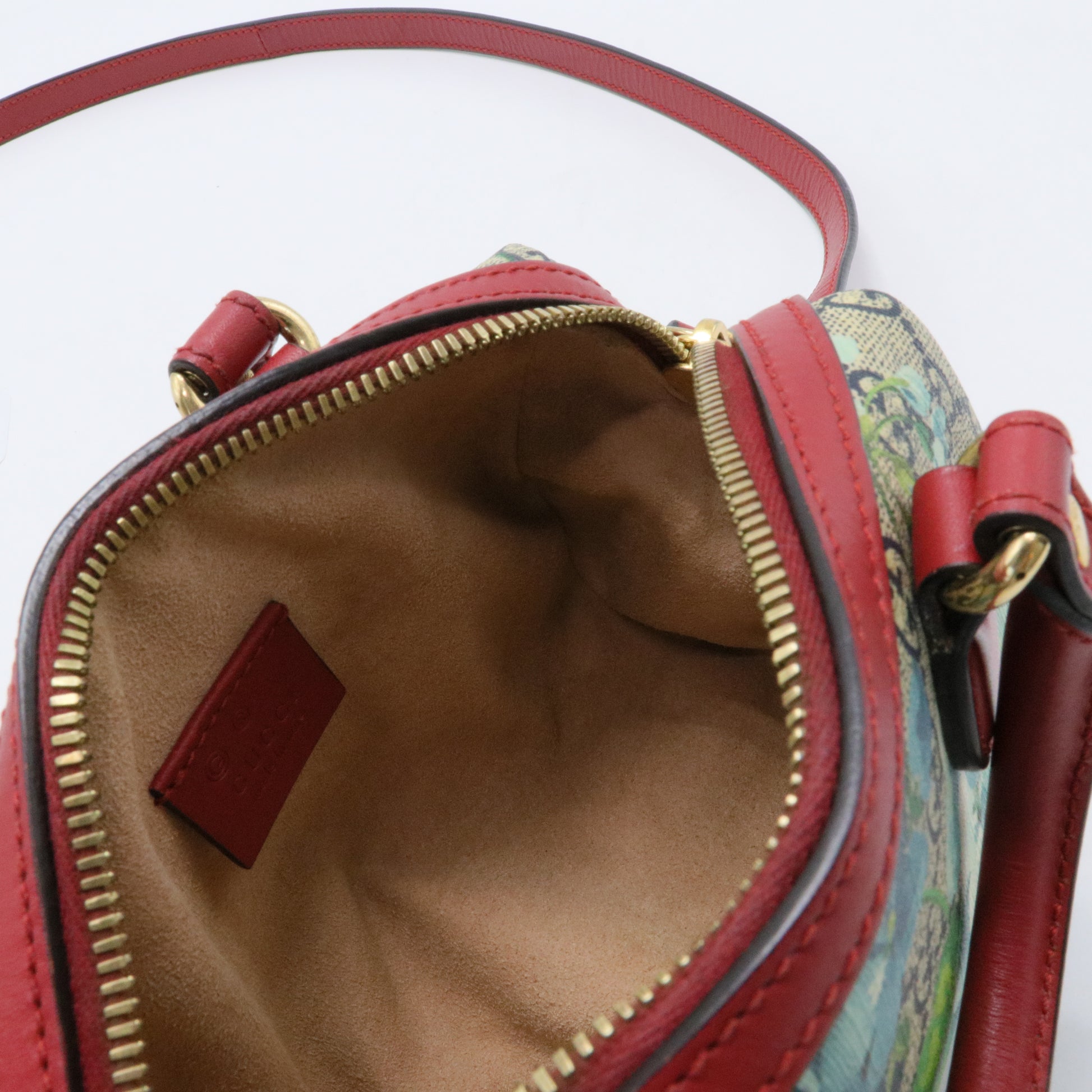 Convertible Boston Bag Blooms Print GG Coated Canvas Nano