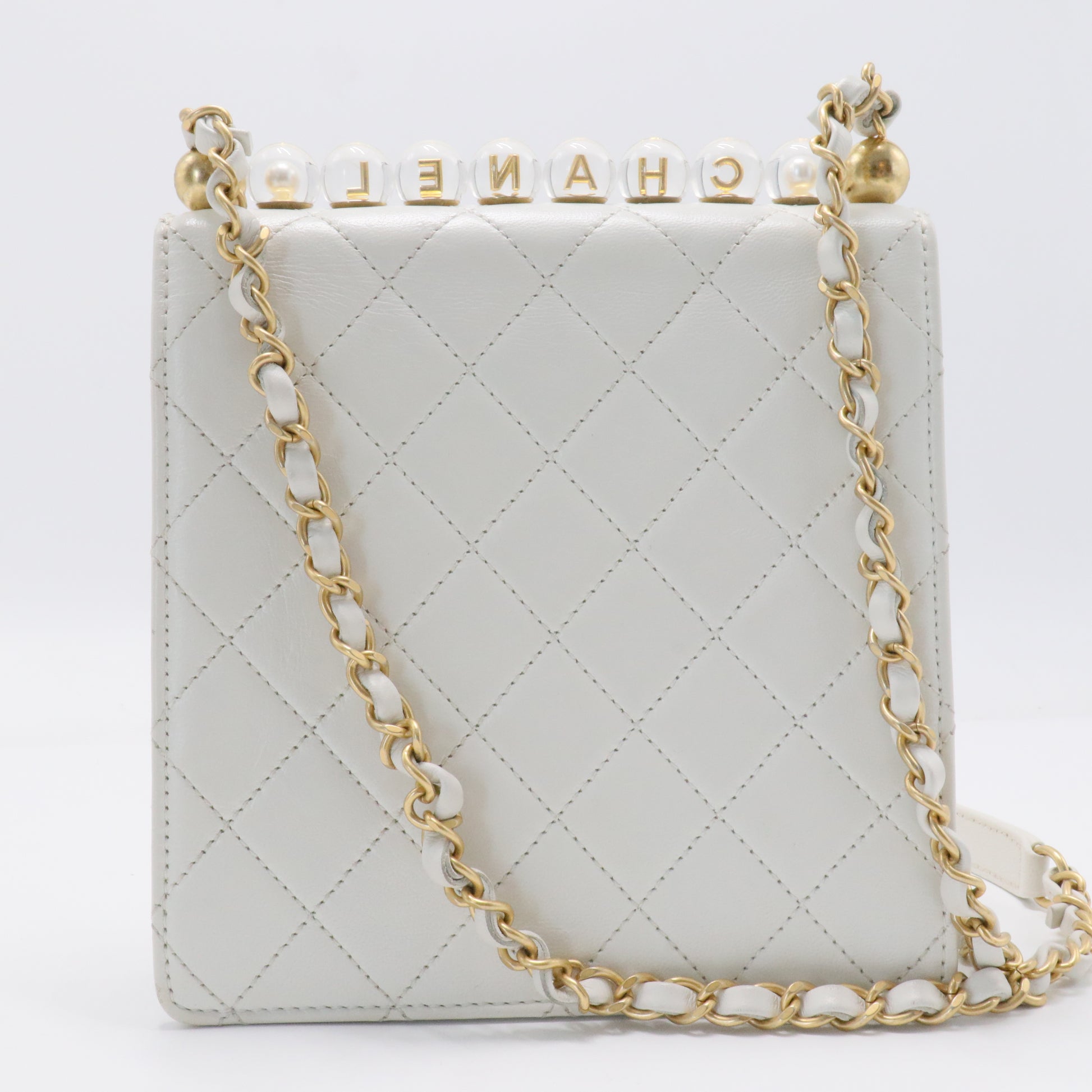 Chic Pearls Flap Bag Quilted Lambskin Mini