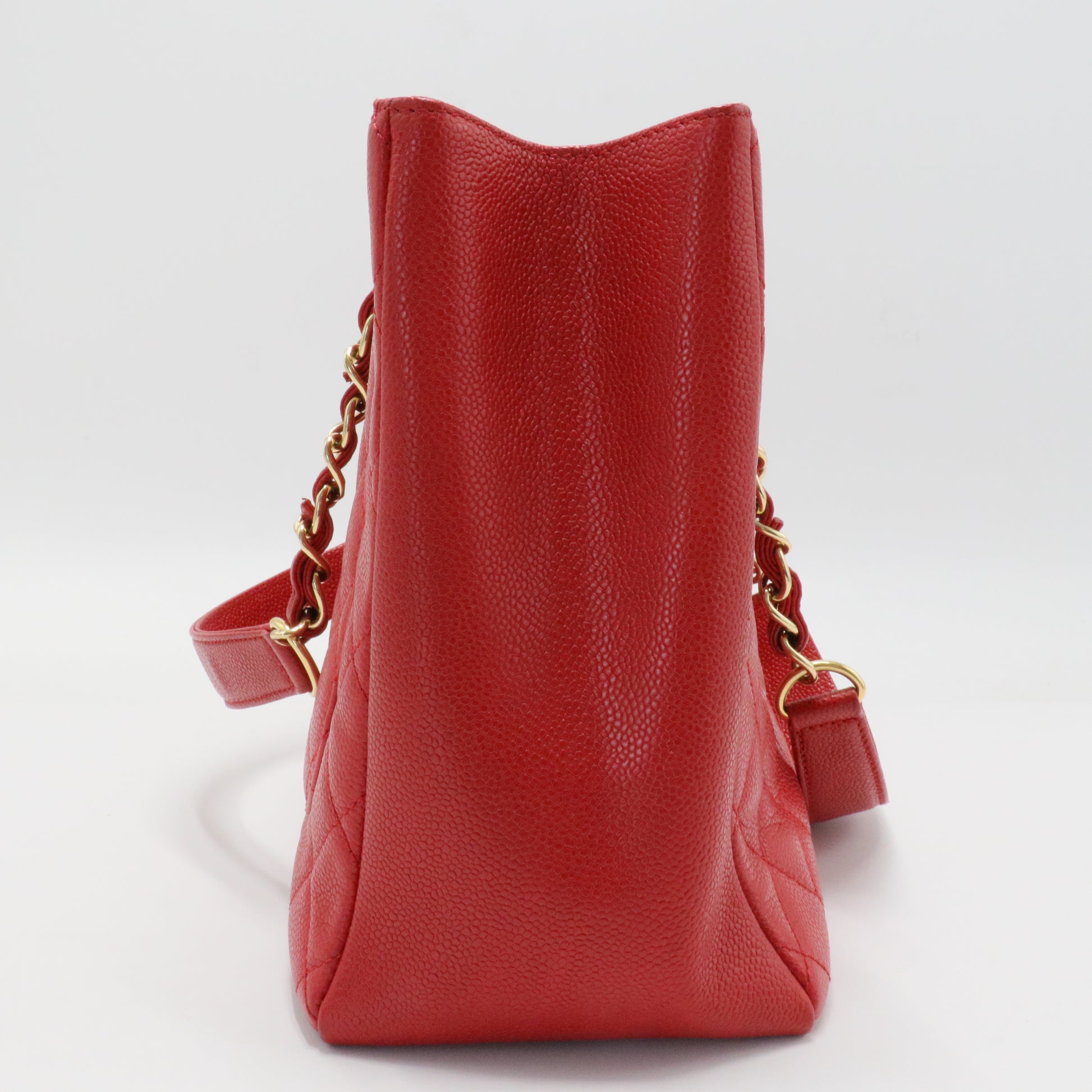 Grand Shopping Tote Quilted Caviar Red