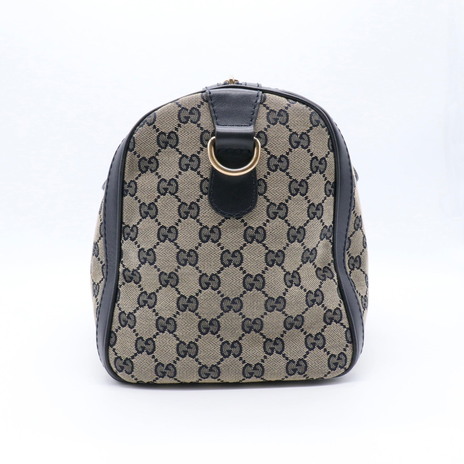 Monogram Selleria Calfskin Vintage Web Medium Boston Beige Blue