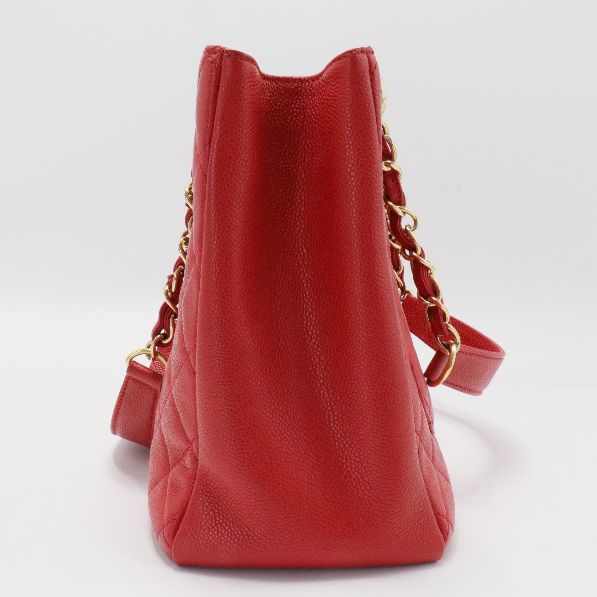 Grand Shopping Tote Quilted Caviar Red