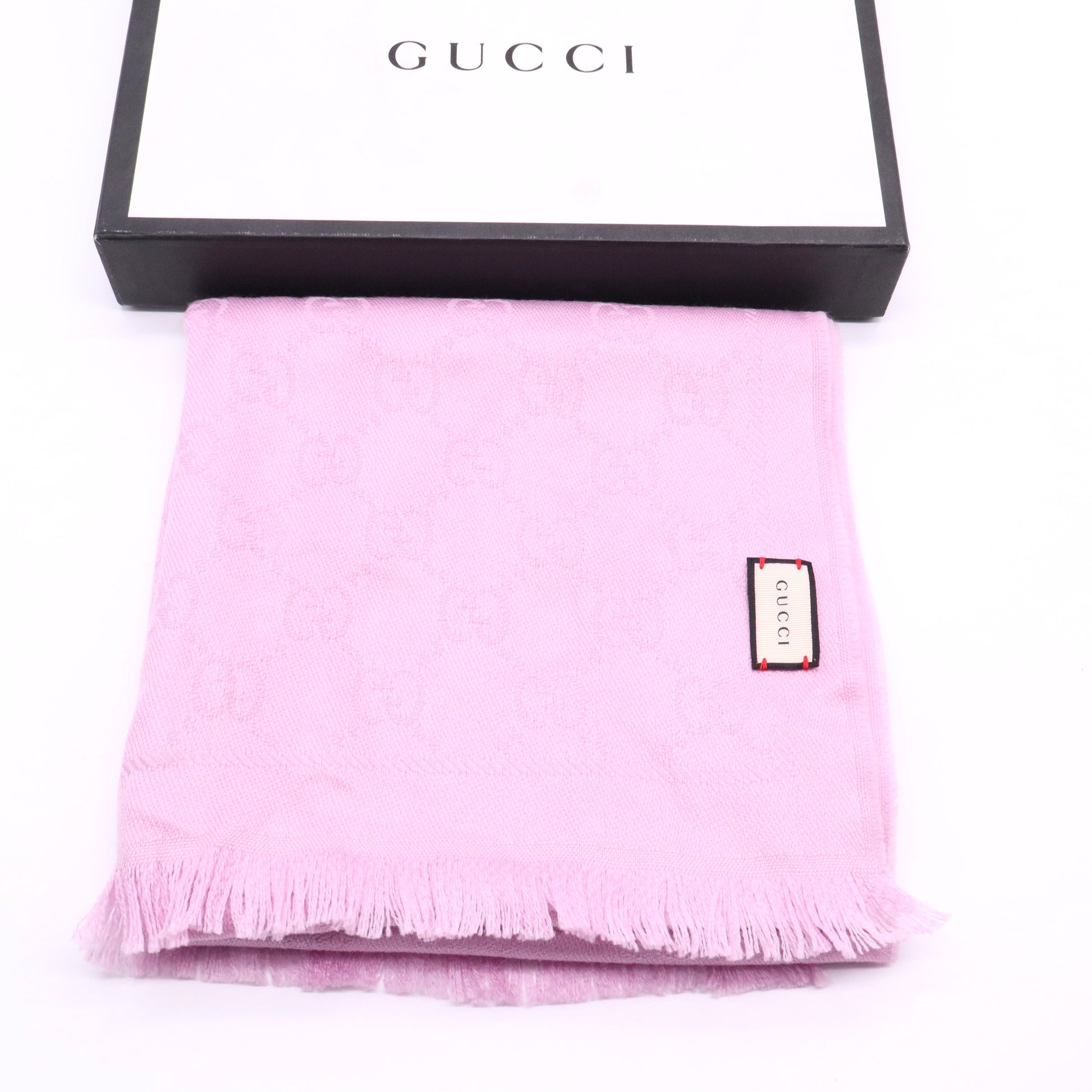 Gucci pink wool scarf w20097 twins