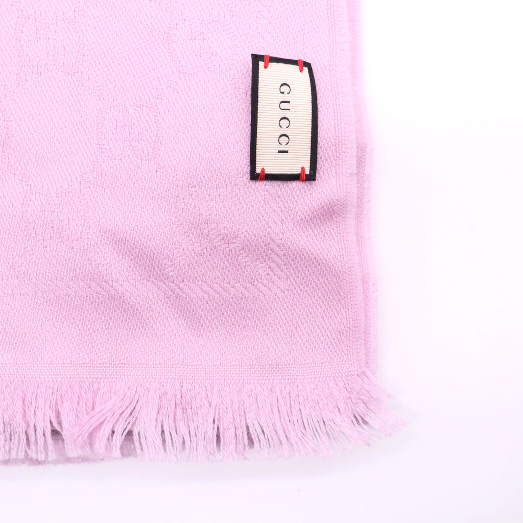 Gucci pink wool scarf w20097 twins