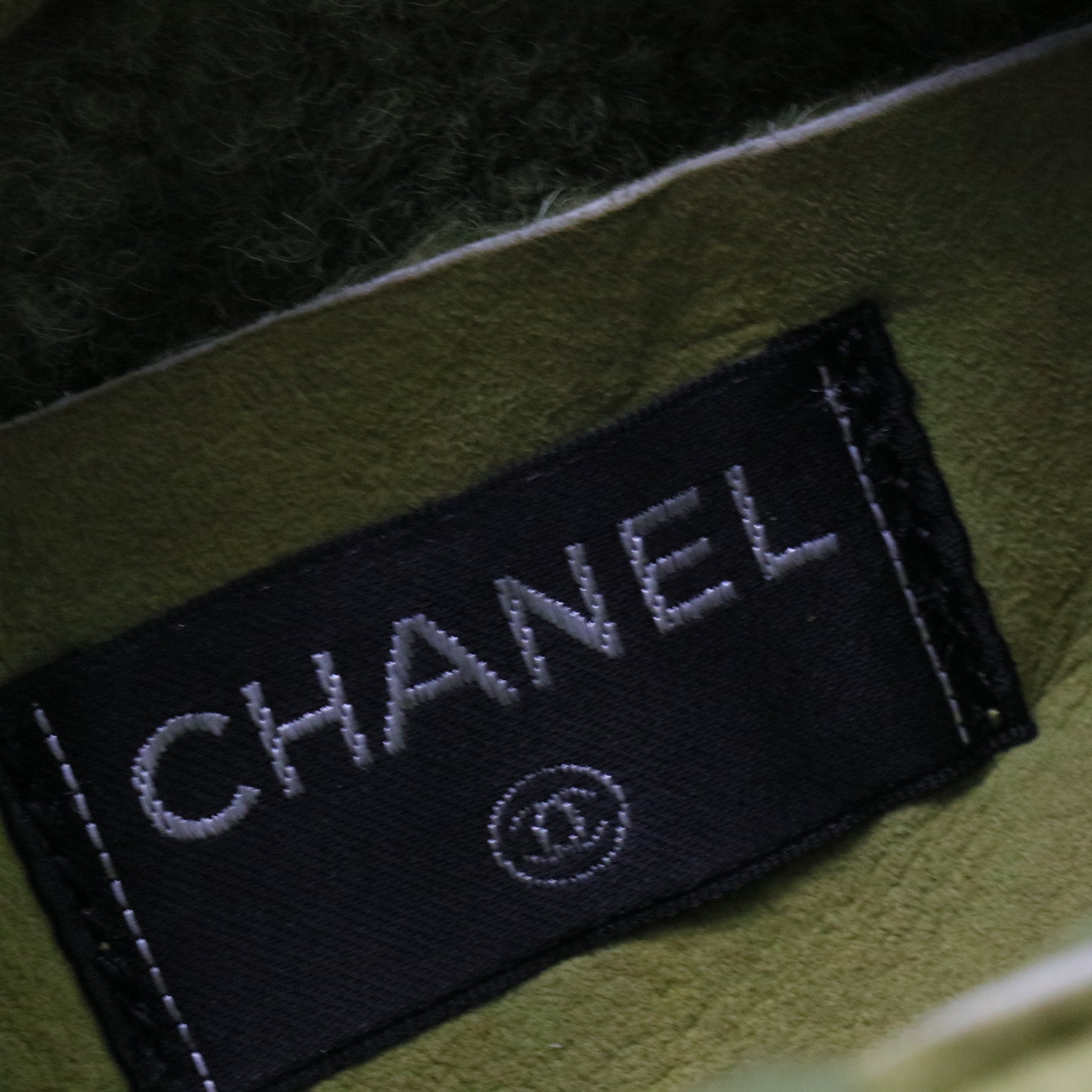 CC Logo Shoulder Bag Shearling and Suede Small