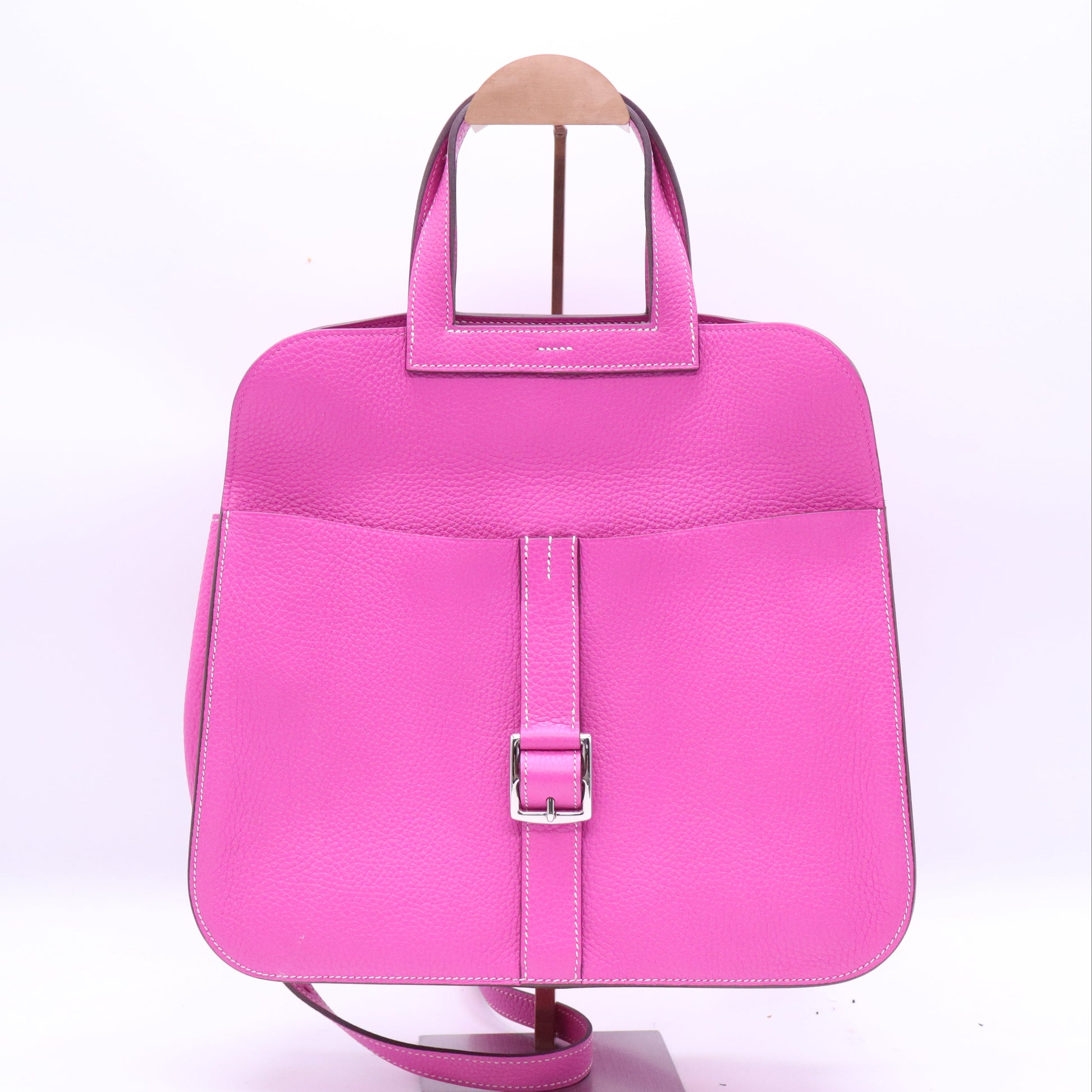 Hermes Taurillon Clemence Halzan 31 GM Magnolia twins B21462