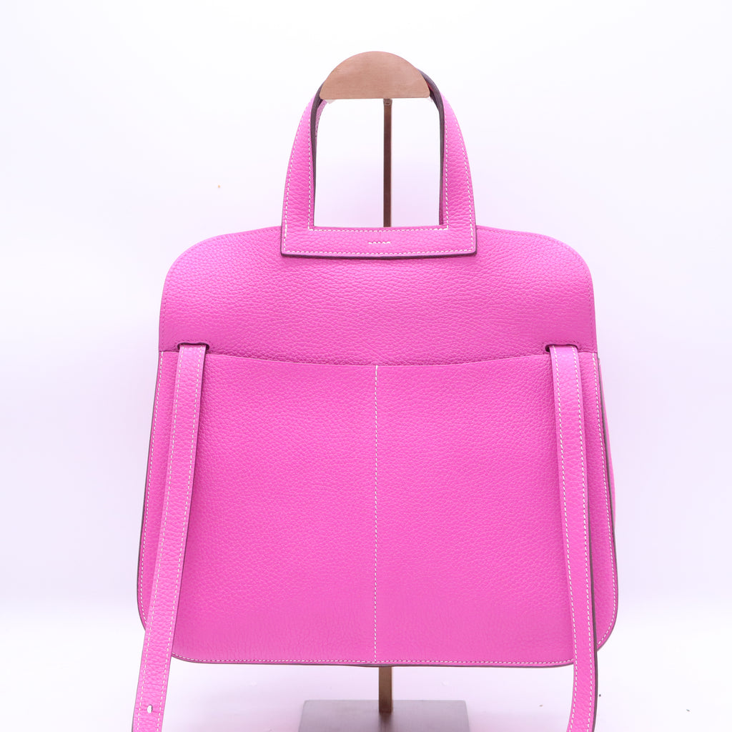 Hermes Taurillon Clemence Halzan 31 GM Magnolia twins B21462