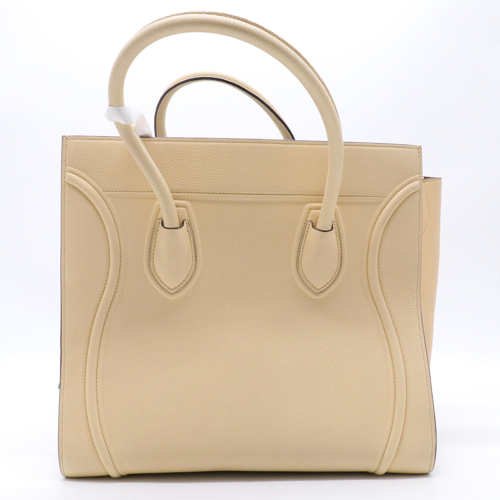 Taupe Pebbled Leather Medium Phantom Luggage Tote Bag twins