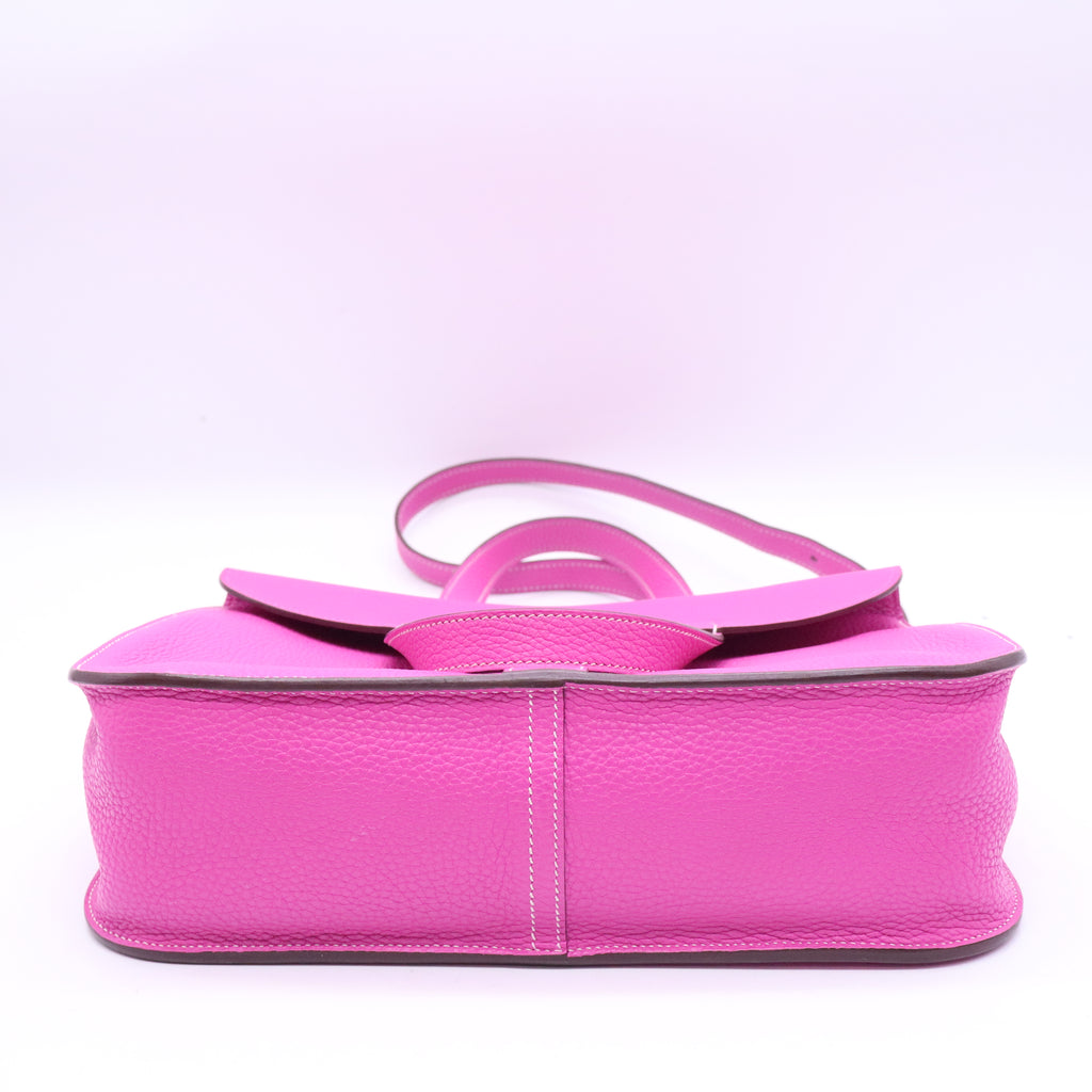 Hermes Taurillon Clemence Halzan 31 GM Magnolia twins B21462