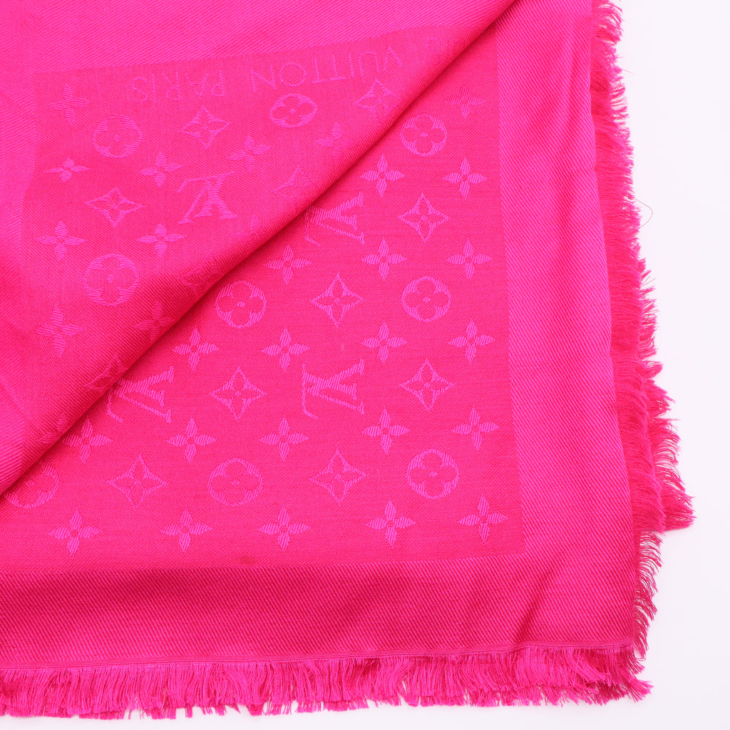 Louis Vuitton 60% Silk 40% Wool Blend Purple-Red Scarf W20095 twins