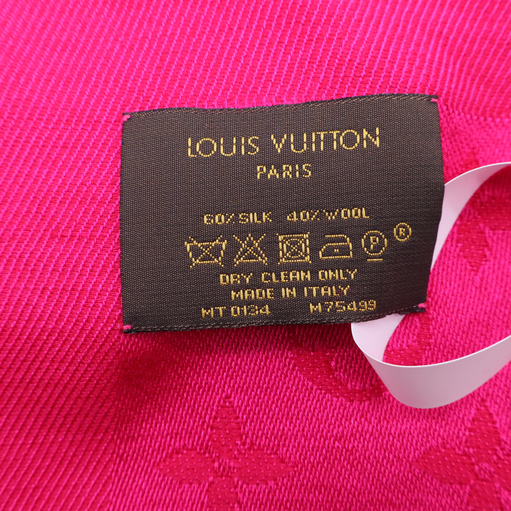 Louis Vuitton 60% Silk 40% Wool Blend Purple-Red Scarf W20095 twins