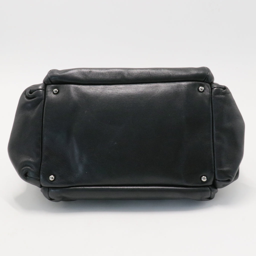 Chanel Black Leather LAX Accordion Shoulder Bag
