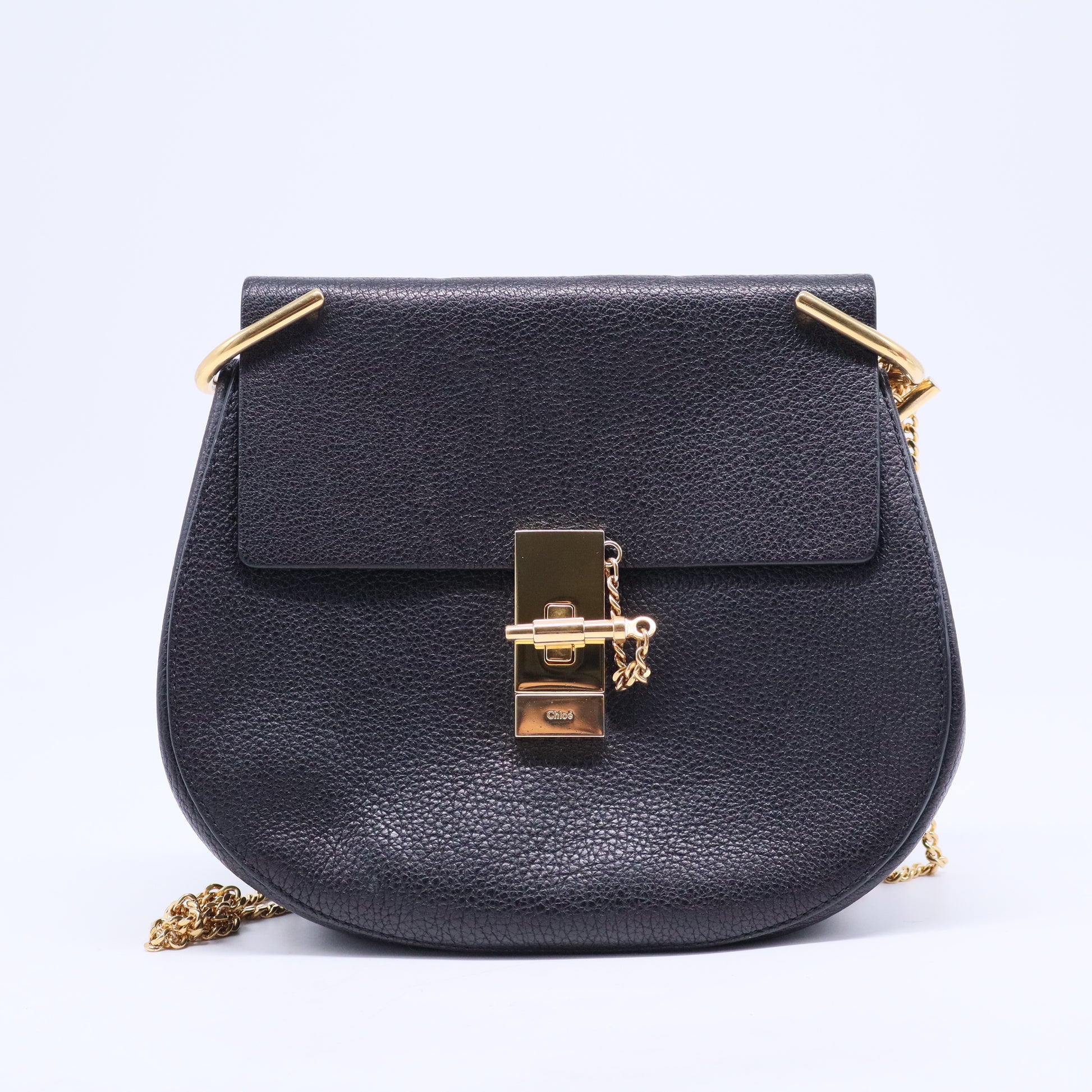 Black Leather Drew Shoulder Bag B20635