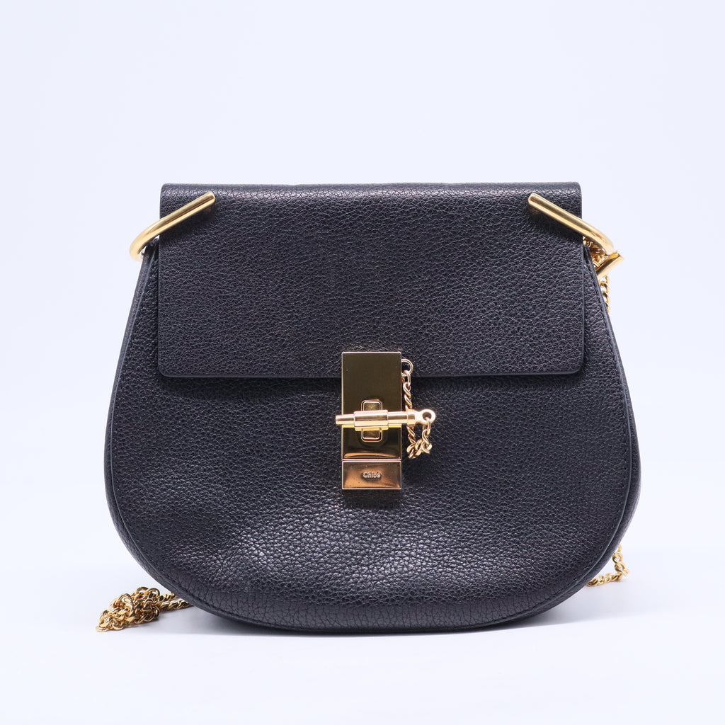 Grained Lambskin Mini Drew Shoulder Bag Black B20635