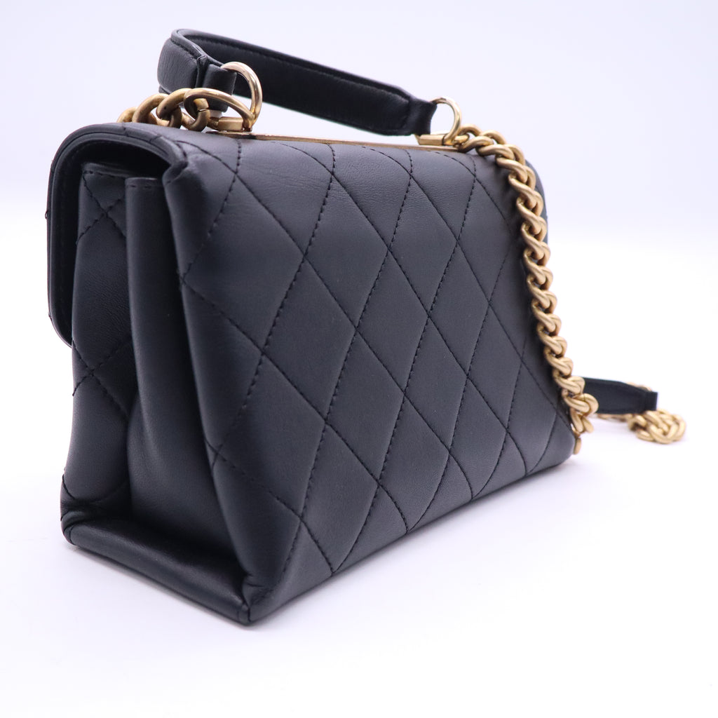 Chanel Trendy Spirit Top Handle Bag Quilted Lambskin Small  B21697