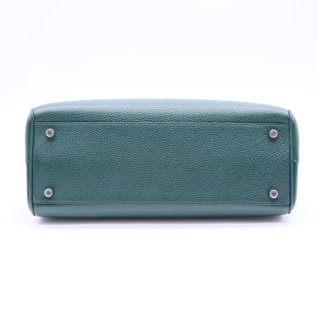 Grainy Calfskin Small Zumi Top Handle Bag Vintage Green B12361