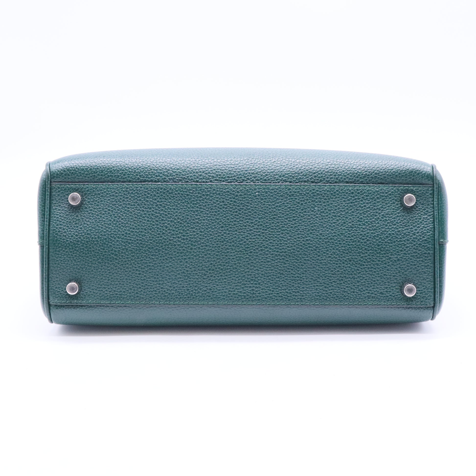 Grainy Calfskin Small Zumi Top Handle Bag Vintage Green B12361