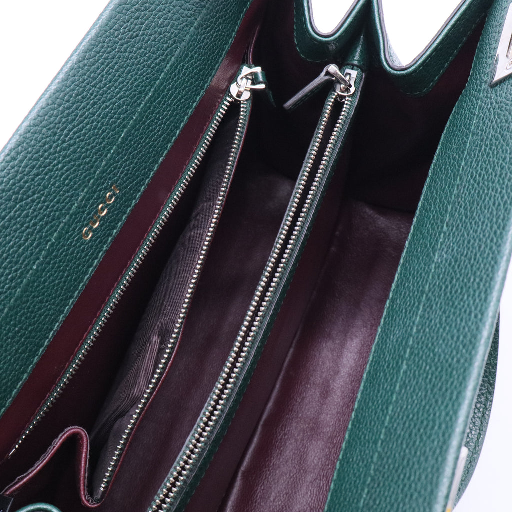 Grainy Calfskin Small Zumi Top Handle Bag Vintage Green B12361