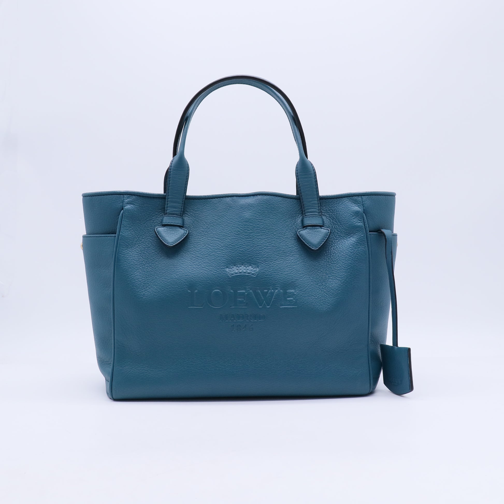 Loewe Blue Leather Heritage Tote B21402
