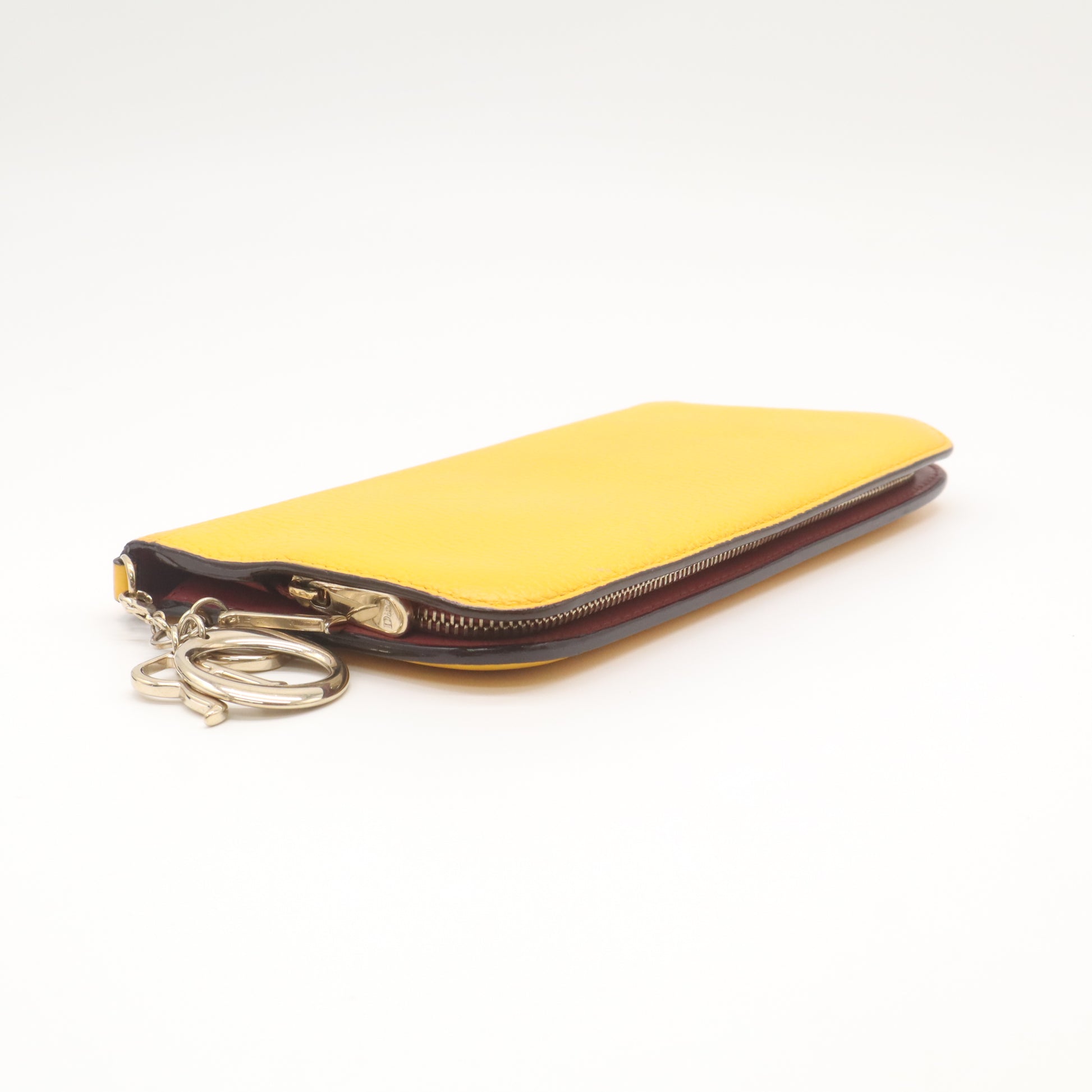 Christian Dior Lady Charm Round Zipper Long Wallet Yellow W22232