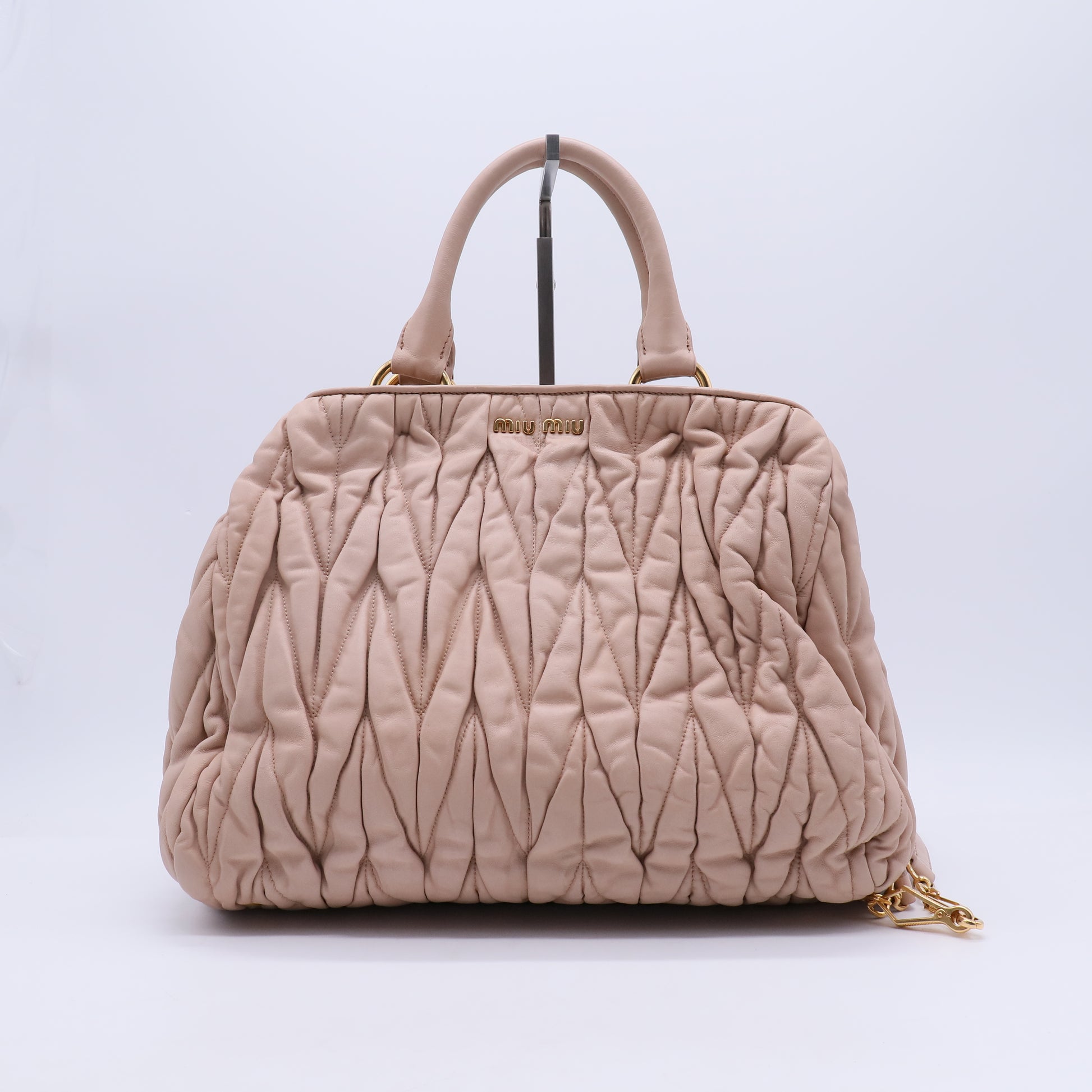 Miu Miu Pink Matelasse Leather Satchel B21065