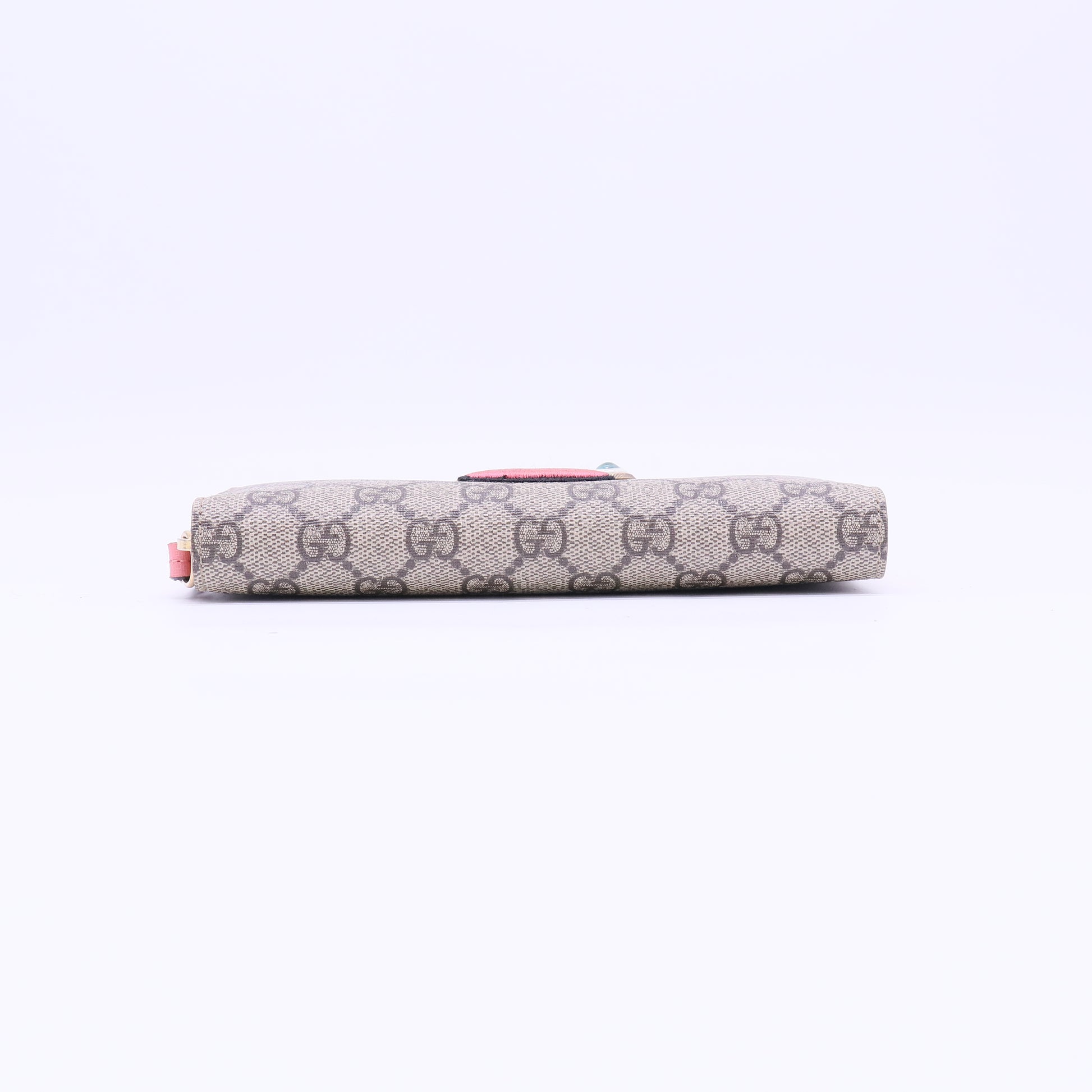 Gucci GG Supreme Monogram Embroidered Face Zip Around Wallet W22279