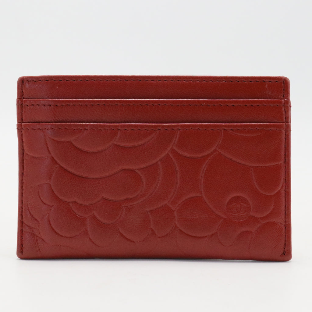 Lambskin Camellia Card Holder