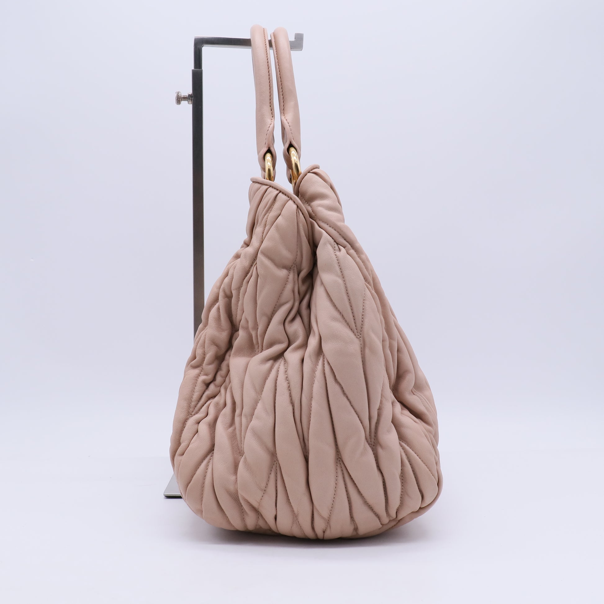 Miu Miu Pink Matelasse Leather Satchel B21065