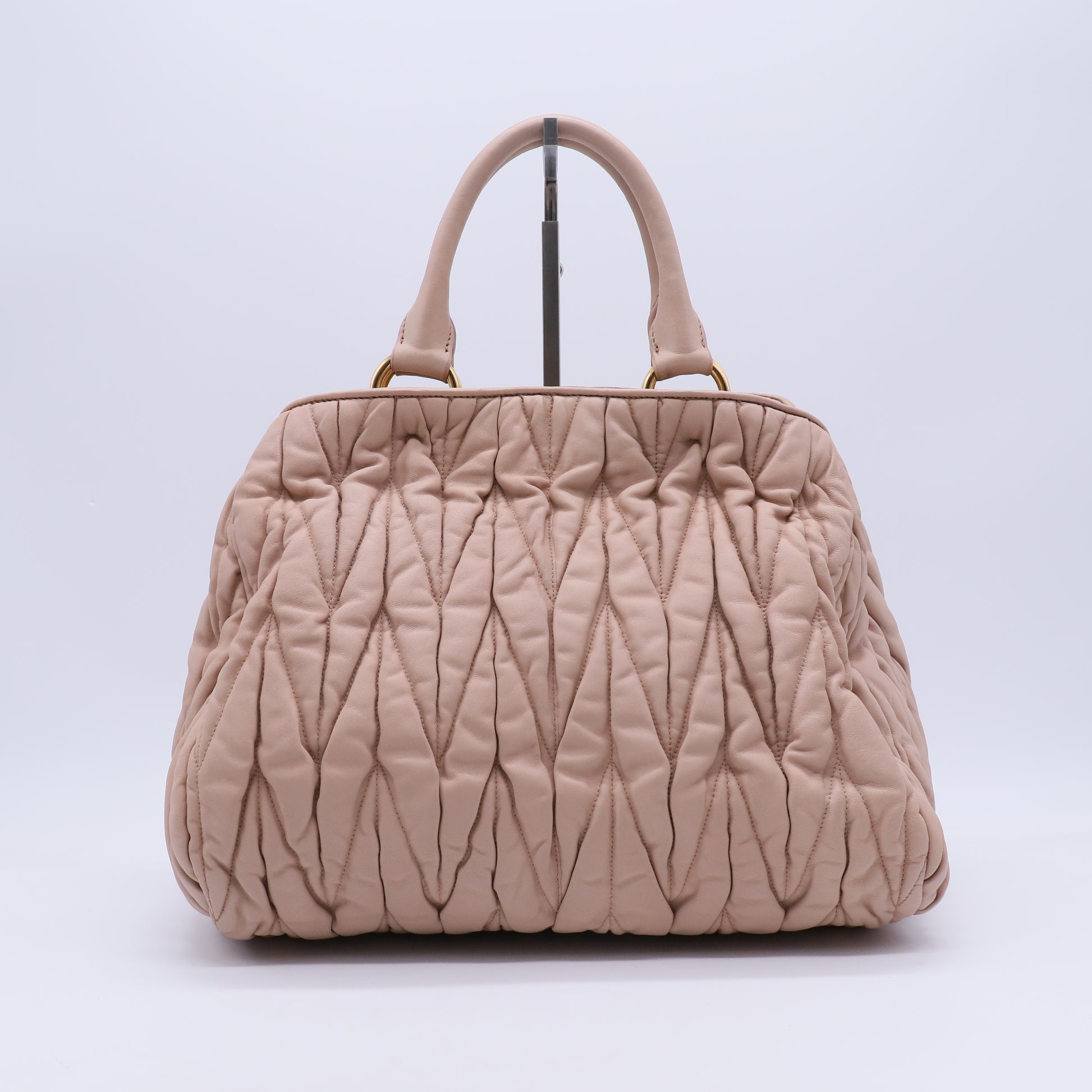Miu Miu Pink Matelasse Leather Satchel B21065