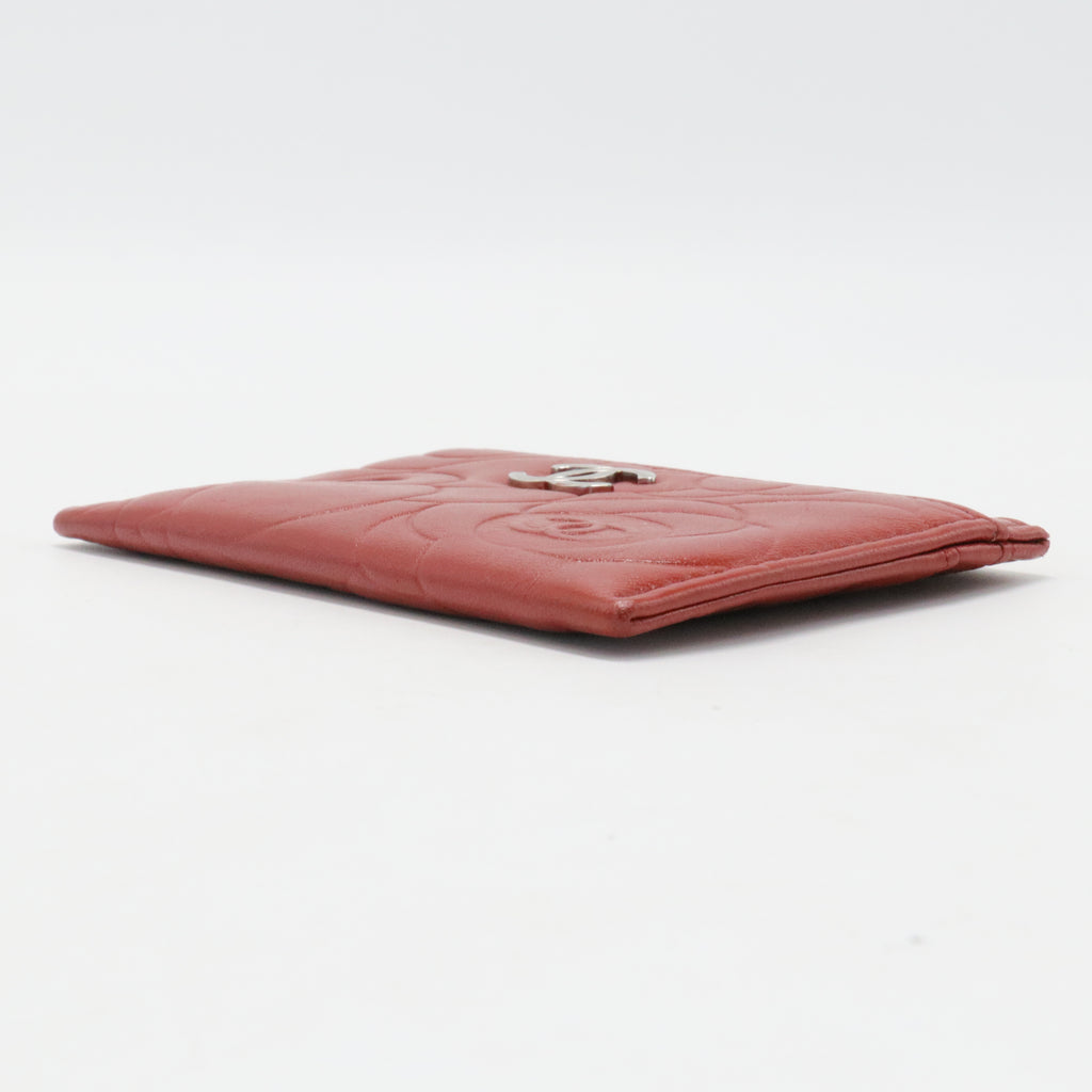 Lambskin Camellia Card Holder
