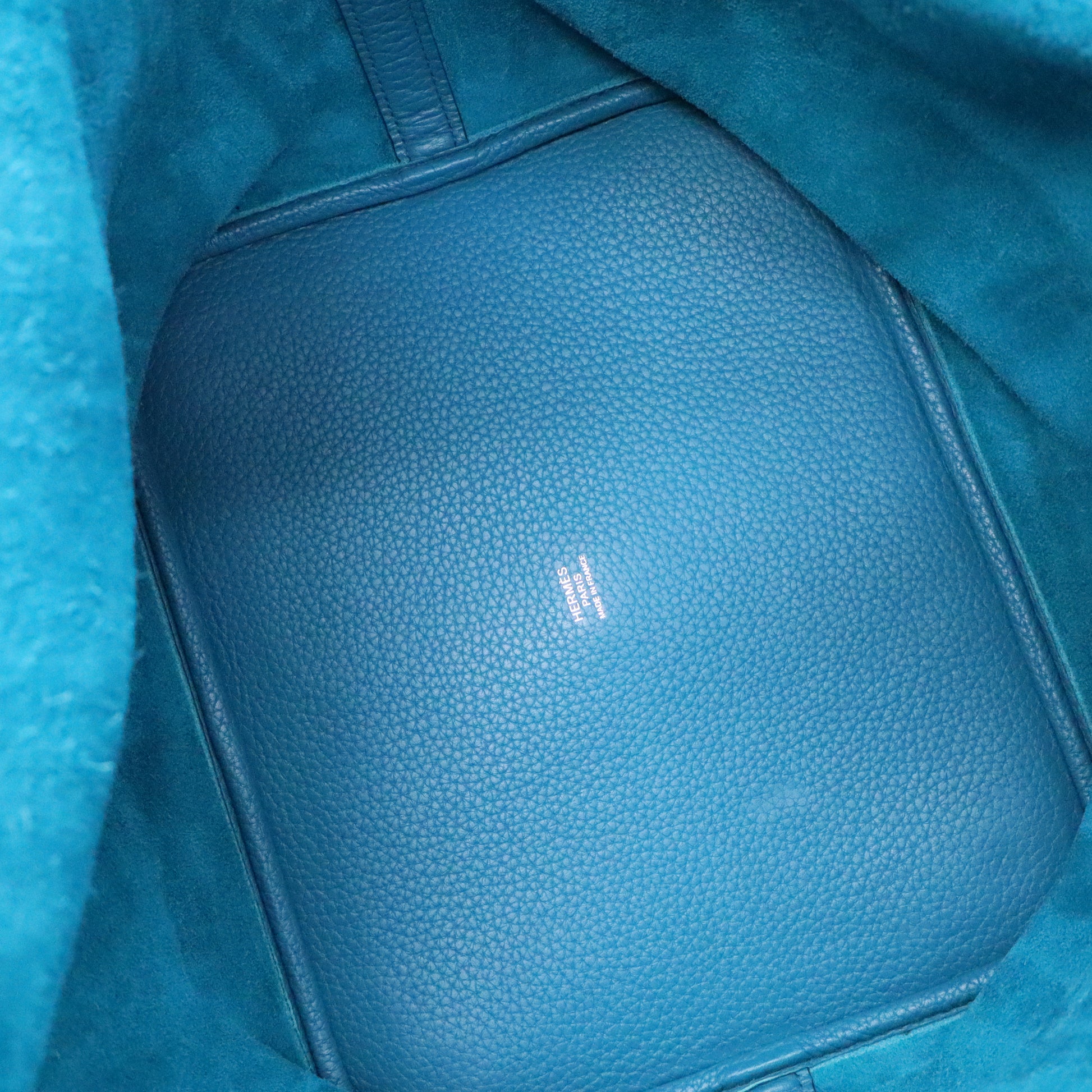 Hermes 26cm Turquoise Clemence Leather Picotin Lock GM Bag twins B21126