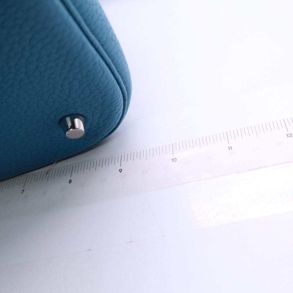Hermes 26cm Turquoise Clemence Leather Picotin Lock GM Bag twins B21126