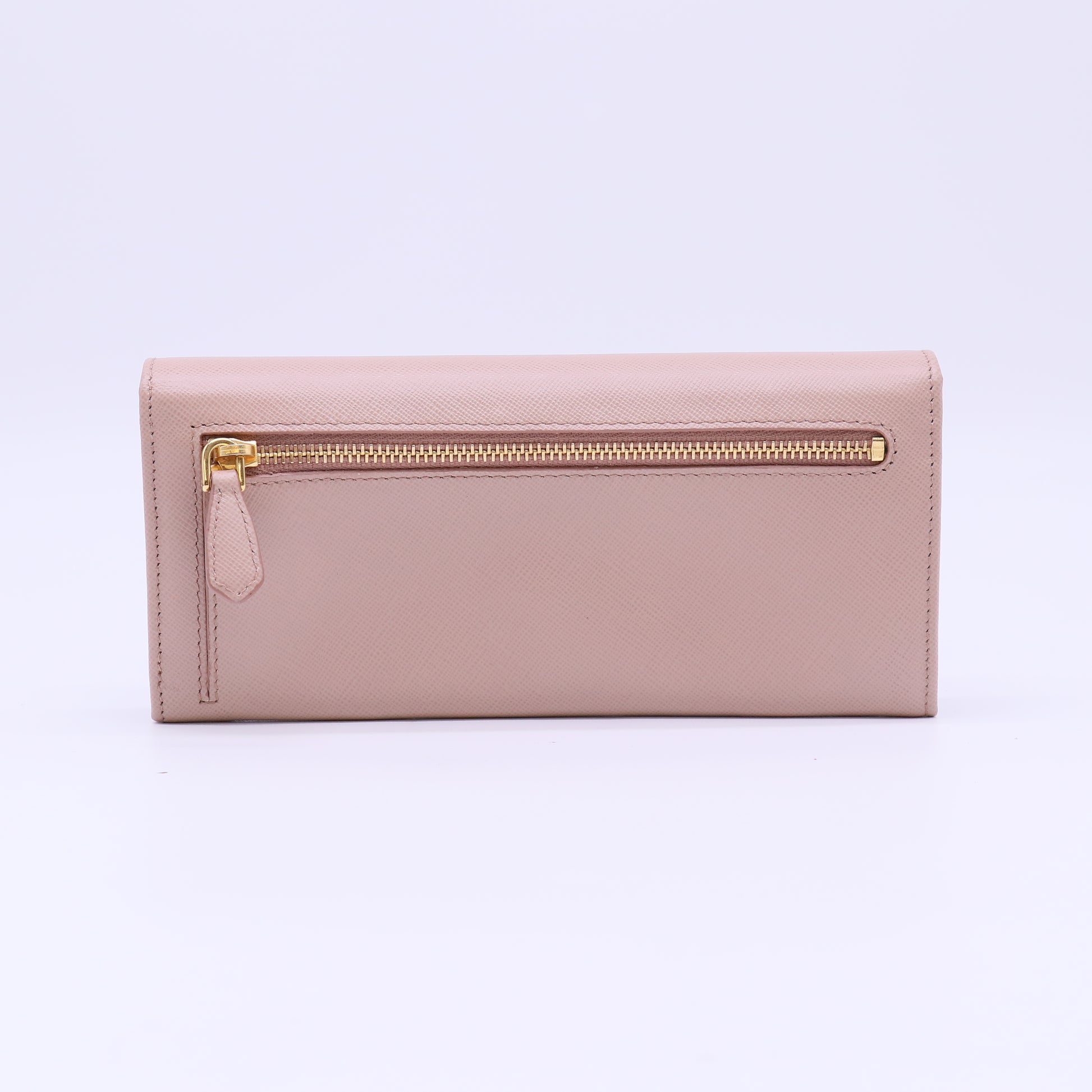 Prada Saffiano Leather Flap Wallet Cipria Pink W22294