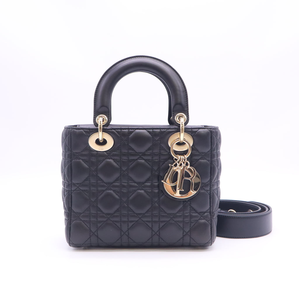 Lambskin Cannage Small Lucky Badges My Lady Dior Navy B24063