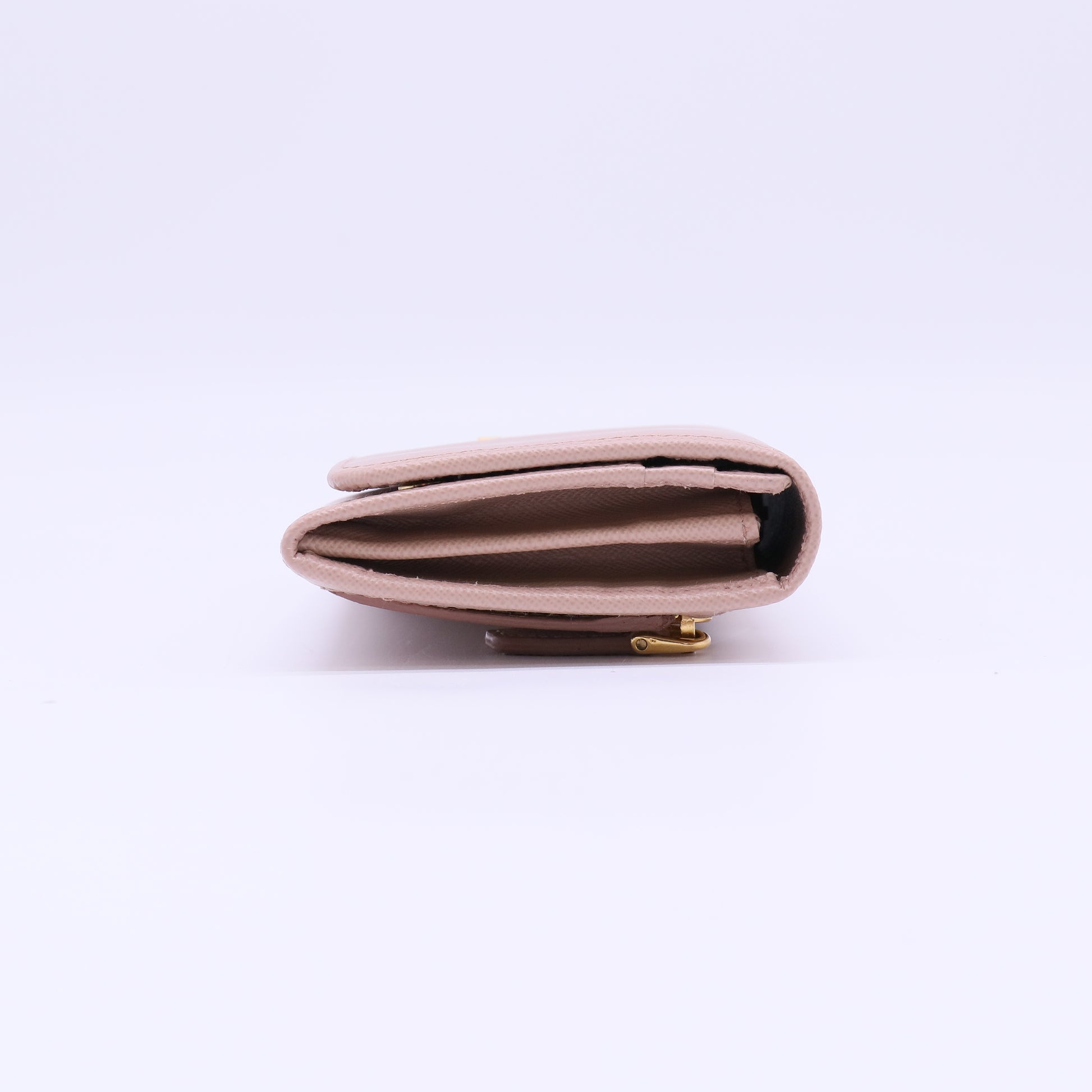 Prada Saffiano Leather Flap Wallet Cipria Pink W22294