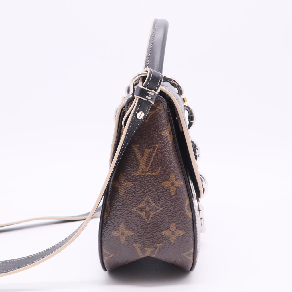 Chain It Handbag Monogram Canvas with Leather PM