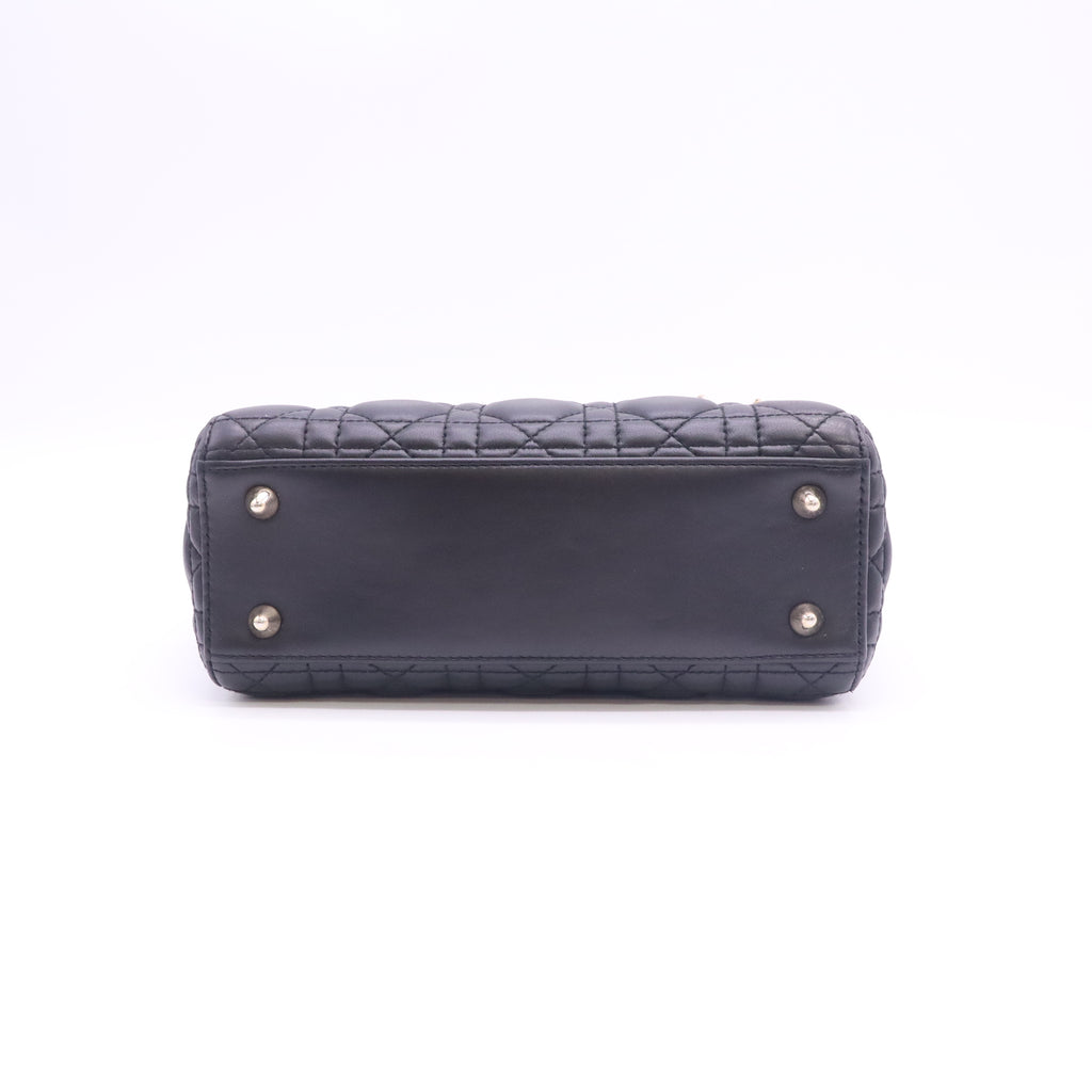 Lambskin Cannage Small Lucky Badges My Lady Dior Navy B24063