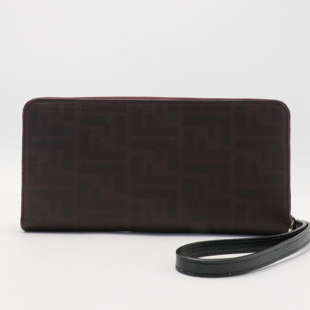 Zucchino FF Canvas Zip-Around Wallet in Brown