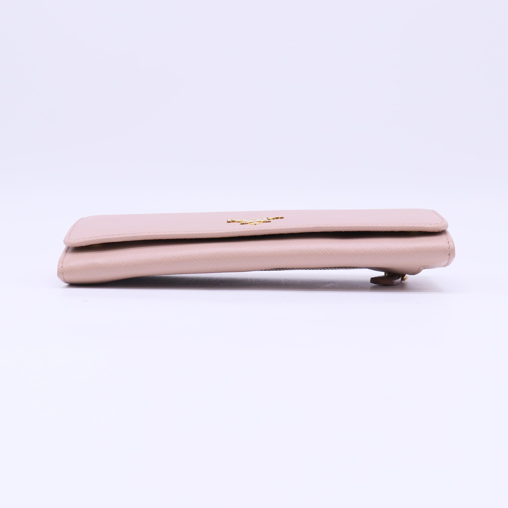 Prada Saffiano Leather Flap Wallet Cipria Pink W22294