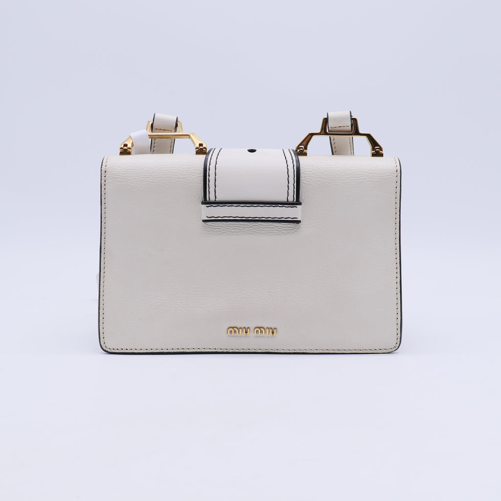 Leather Crystal Buckle Crossbody B21413