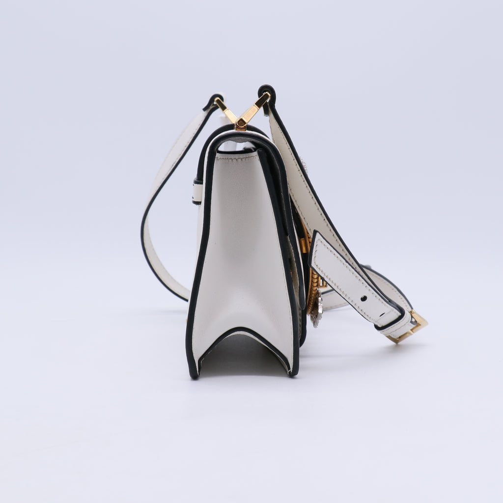 Leather Crystal Buckle Crossbody B21413