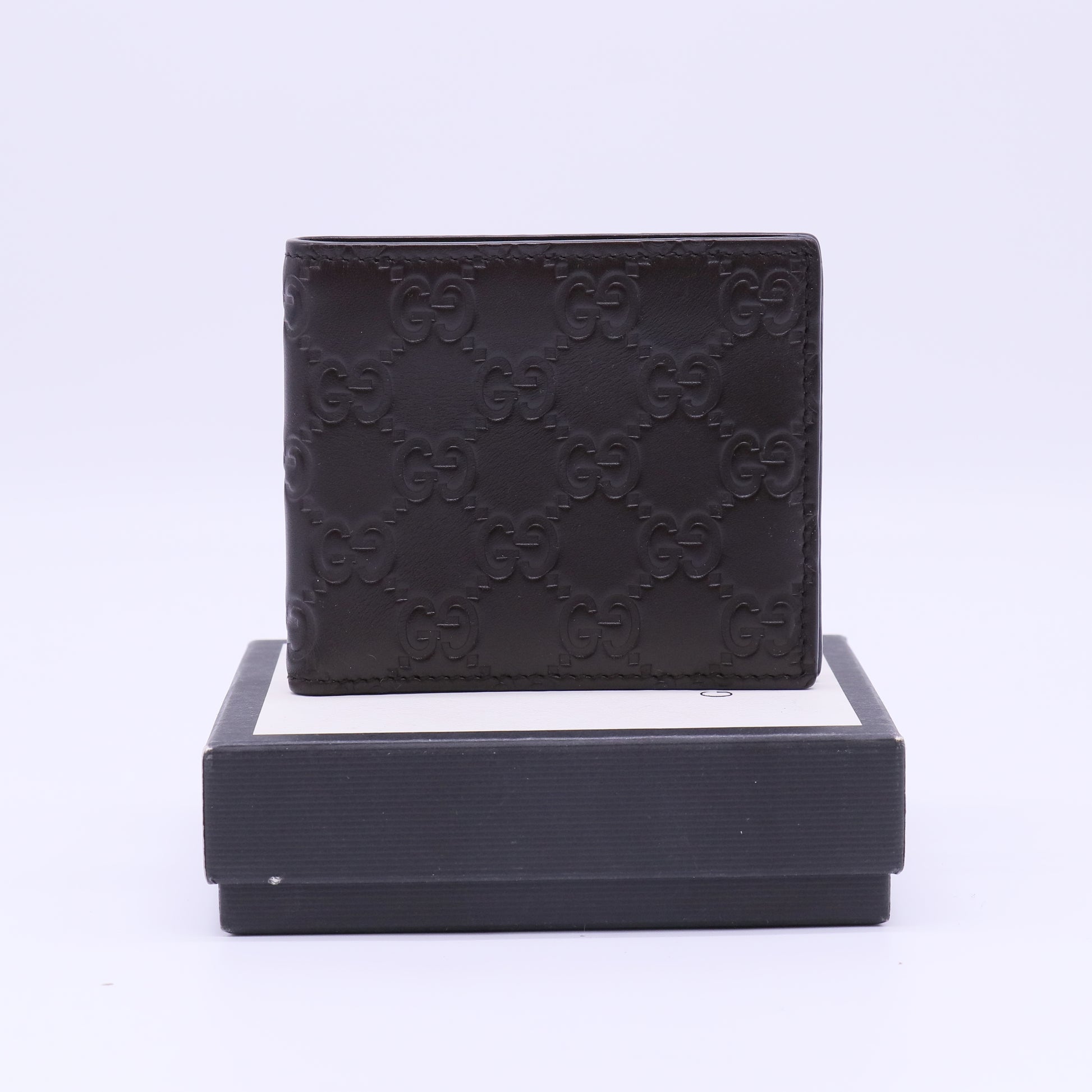 Gucci Signature Leather Bifold Wallet Black W22292